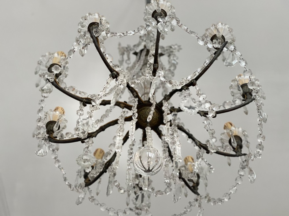 Large French crystal chandelier View II