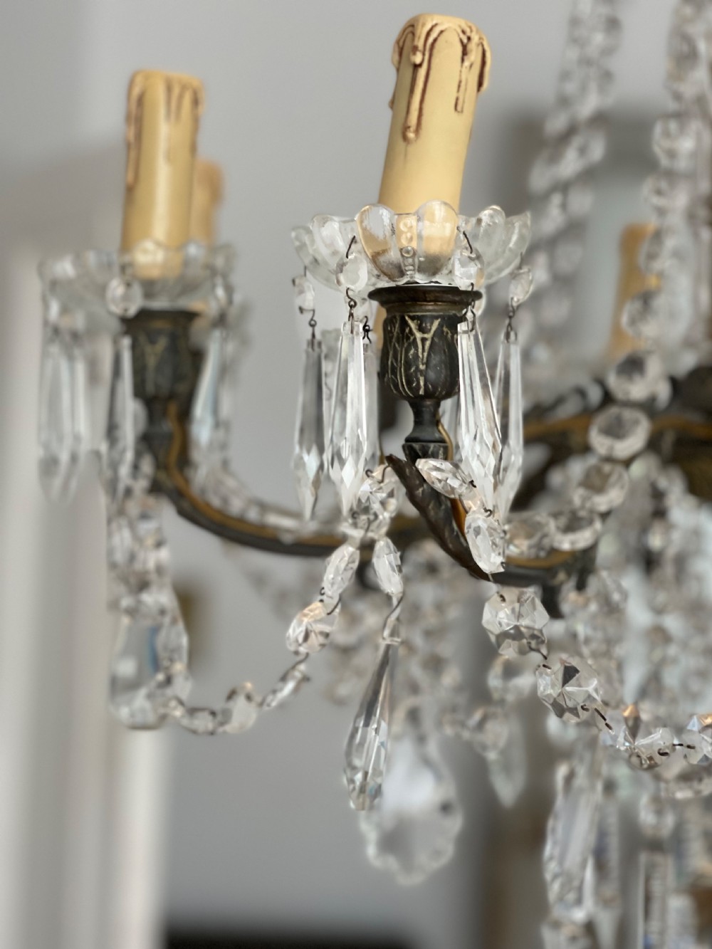 Large French crystal chandelier View III