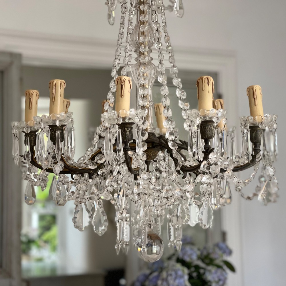 Large French crystal chandelier View VIII