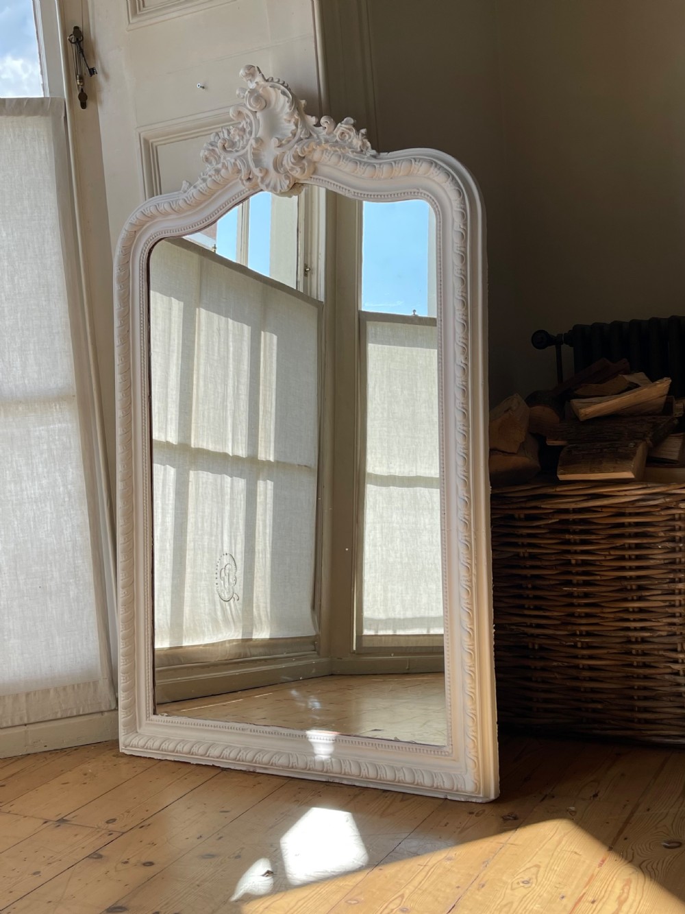 Antique French Louis XV painted mirror  View IV