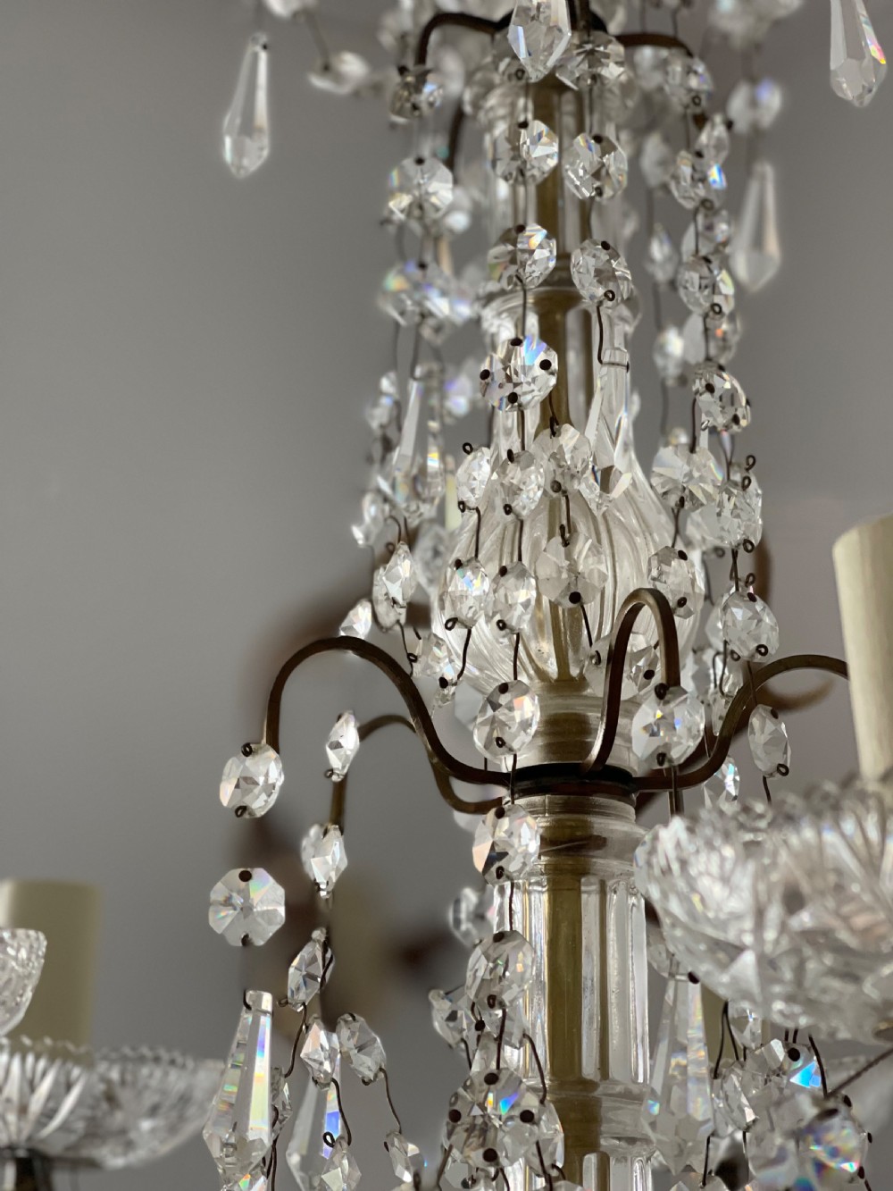 Antique French Crystal Chandelier - rewired  View IV