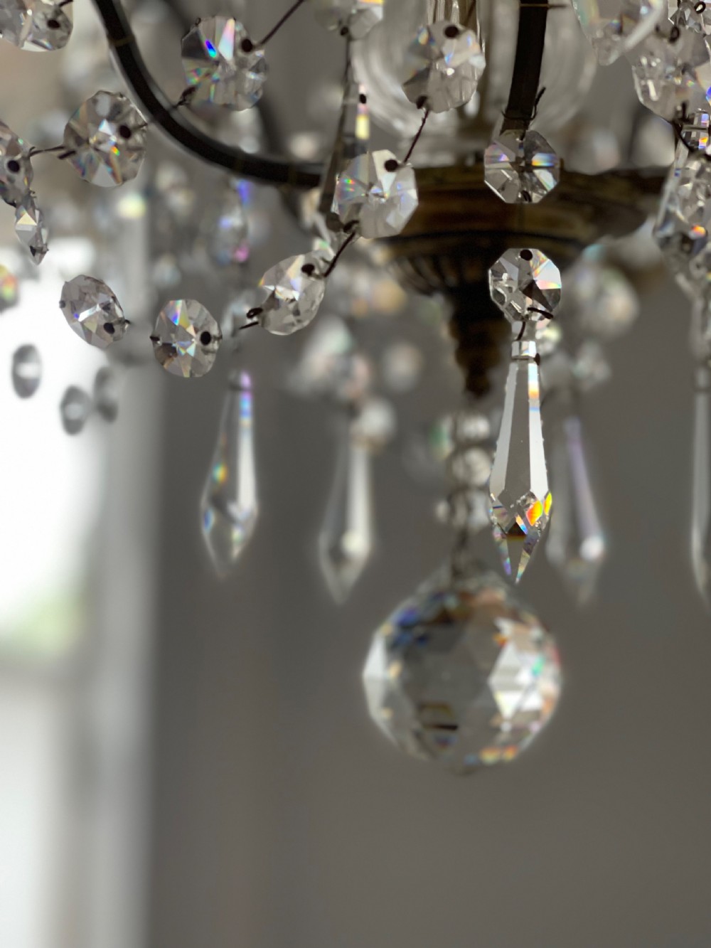 Antique French Crystal Chandelier - rewired  View IX