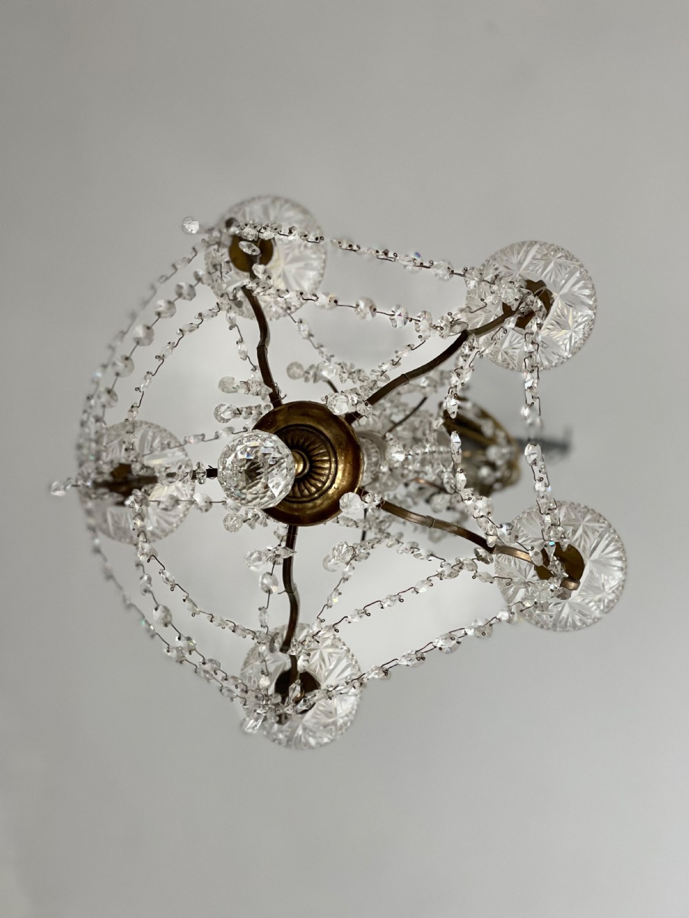 Antique French Crystal Chandelier - rewired  View XII