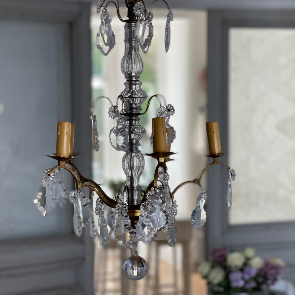 Antique French crystal chandelier - rewired View II