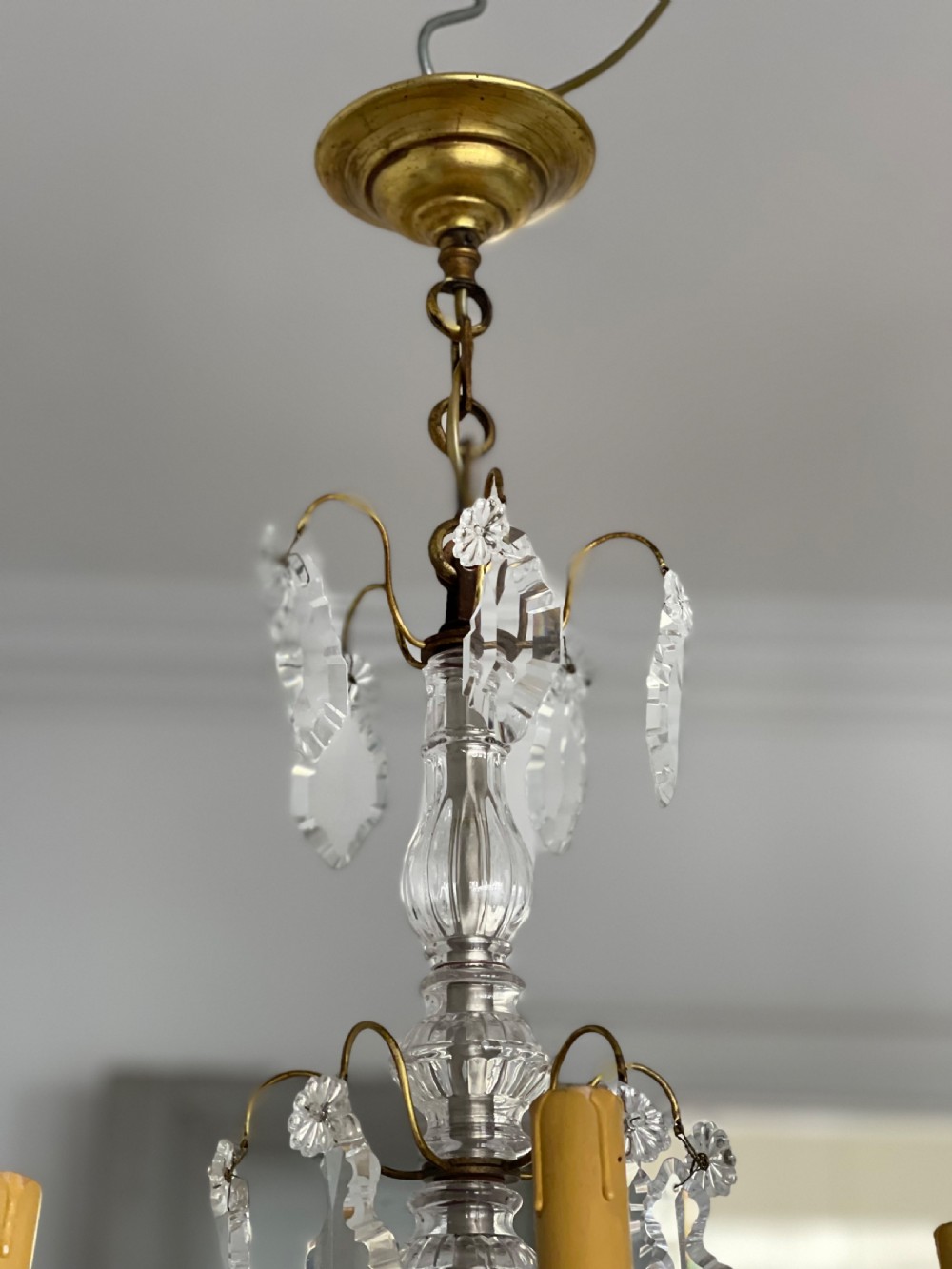 Antique French crystal chandelier - rewired View VIII
