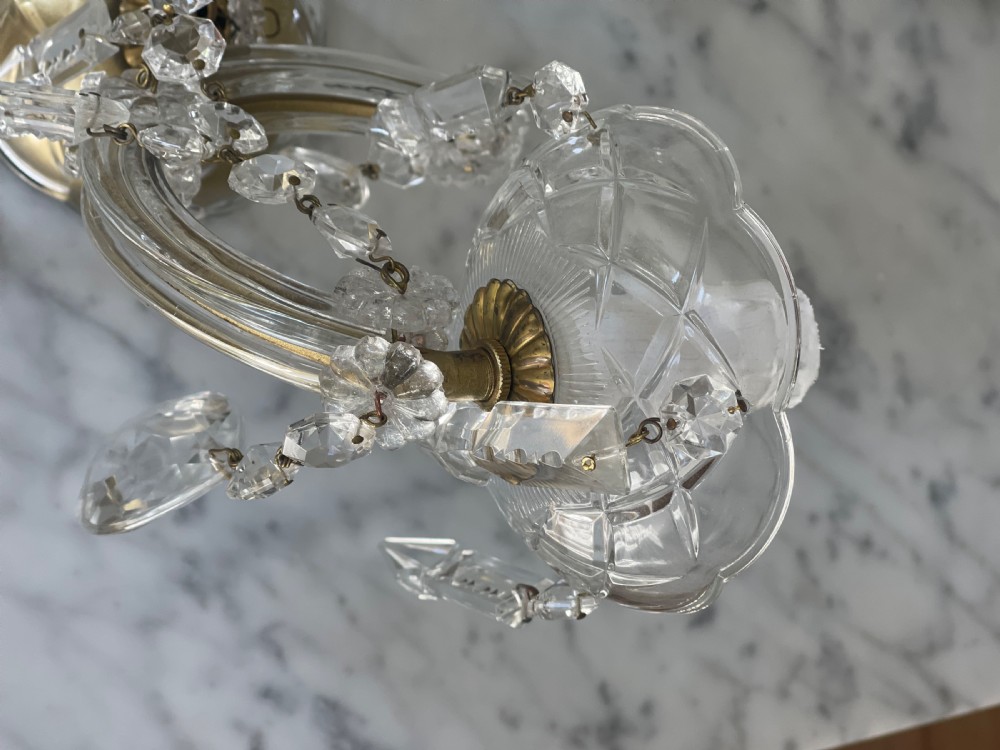 Pair of antique French crystal wall lights View IV