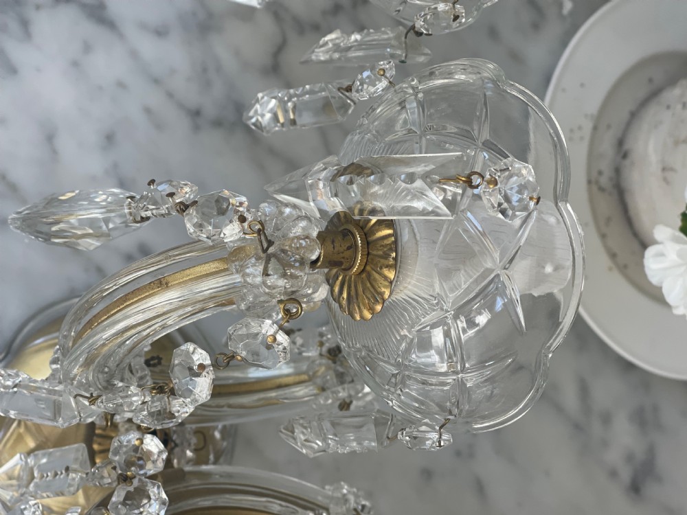 Pair of antique French crystal wall lights View VII