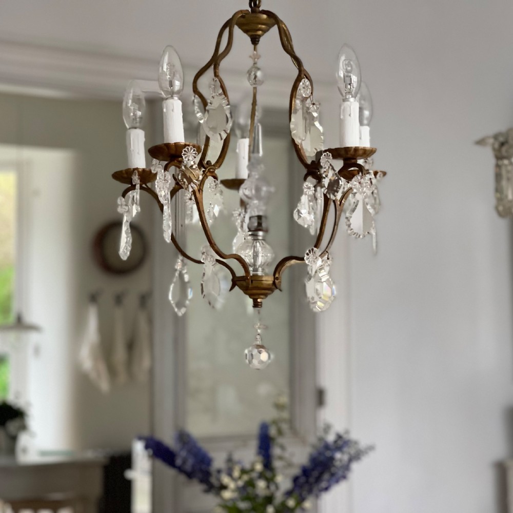 Antique French cage chandelier - rewired View II