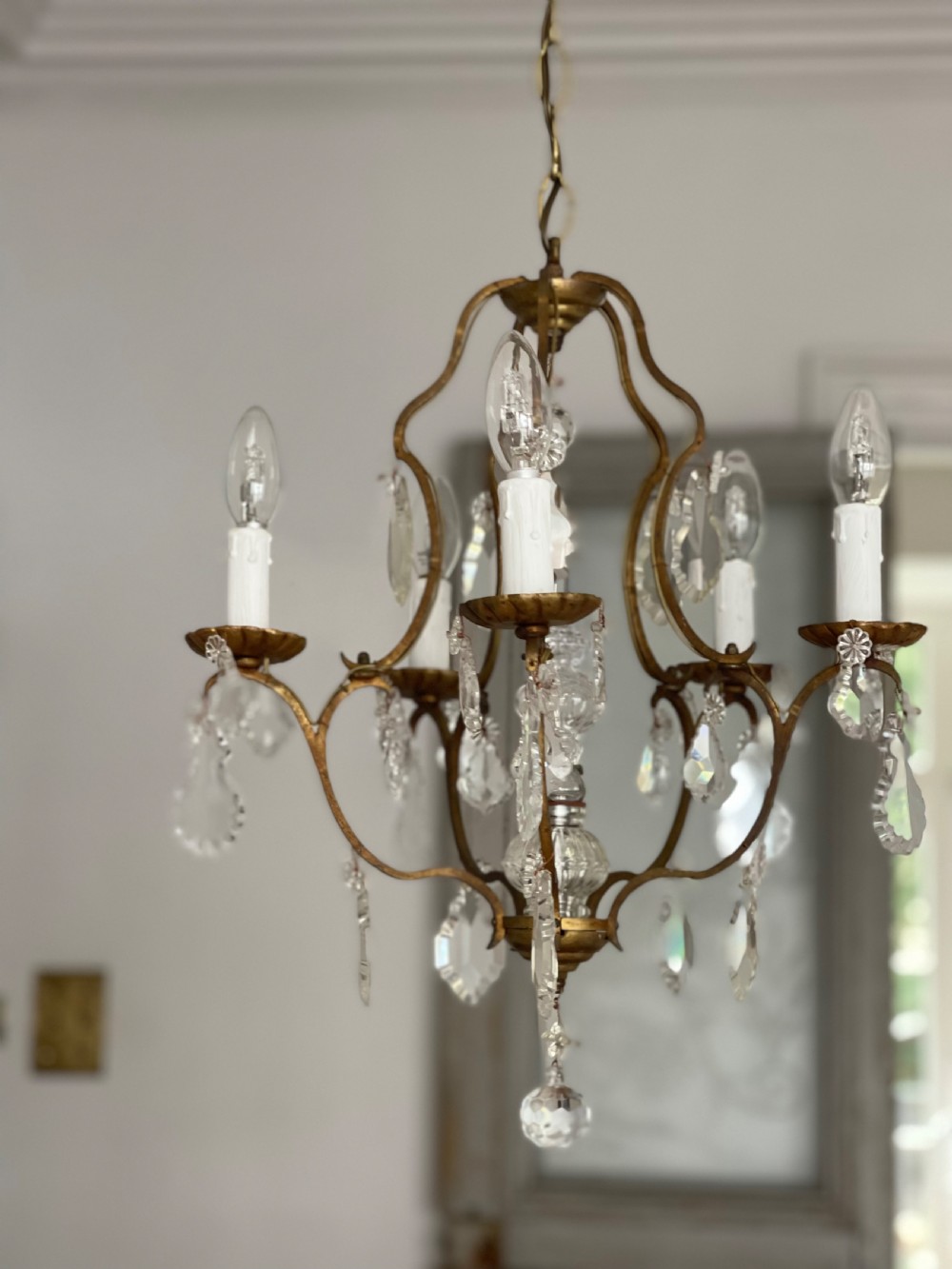 Antique French cage chandelier - rewired View V