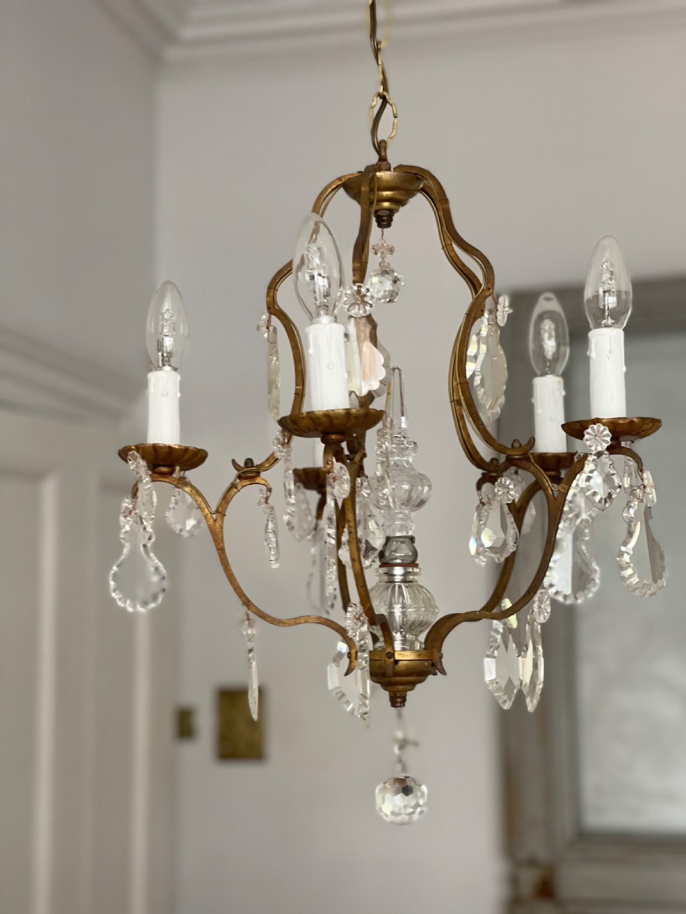 Antique French cage chandelier - rewired View VII