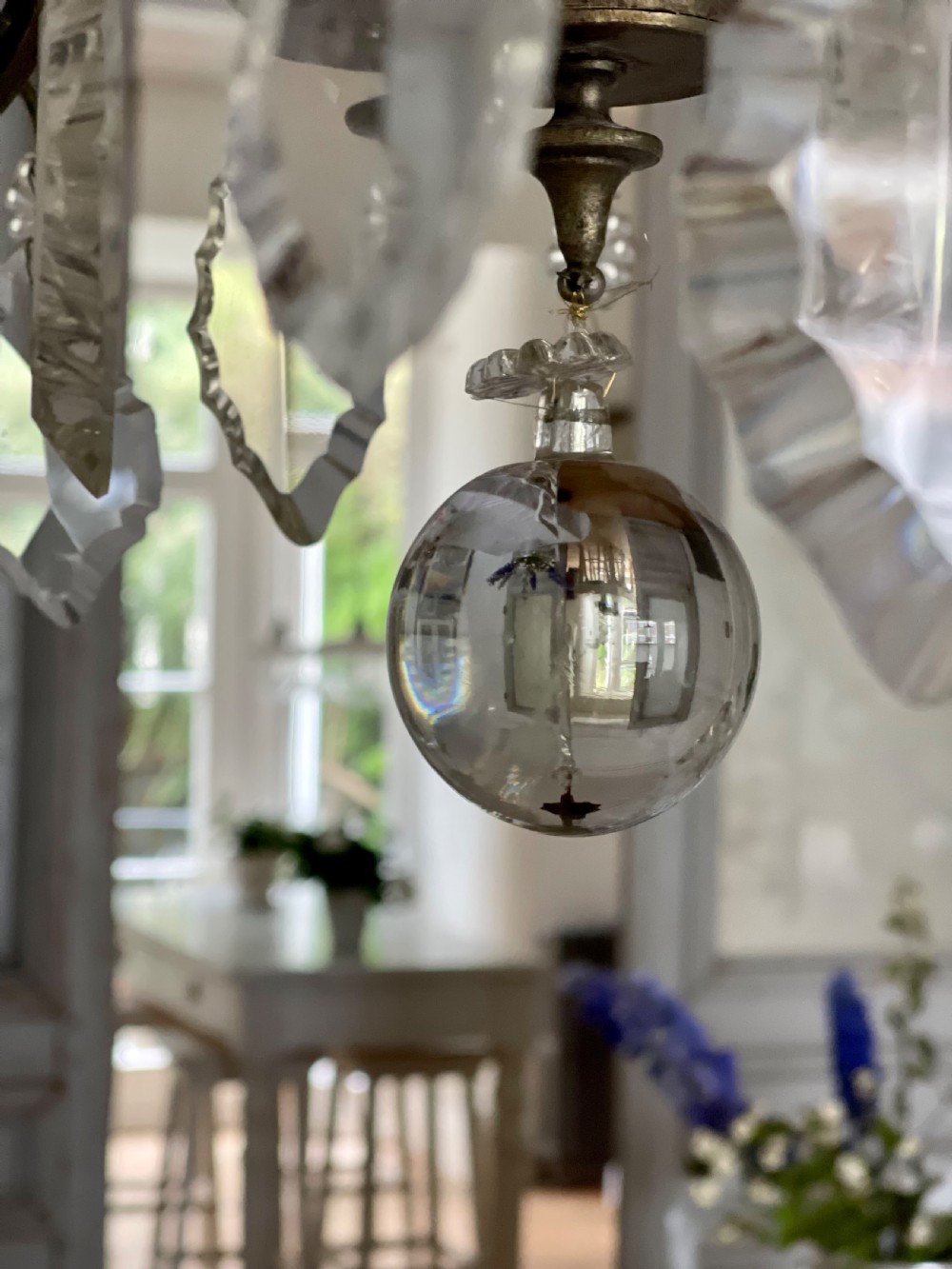 Antique French crystal chandelier - rewired View III