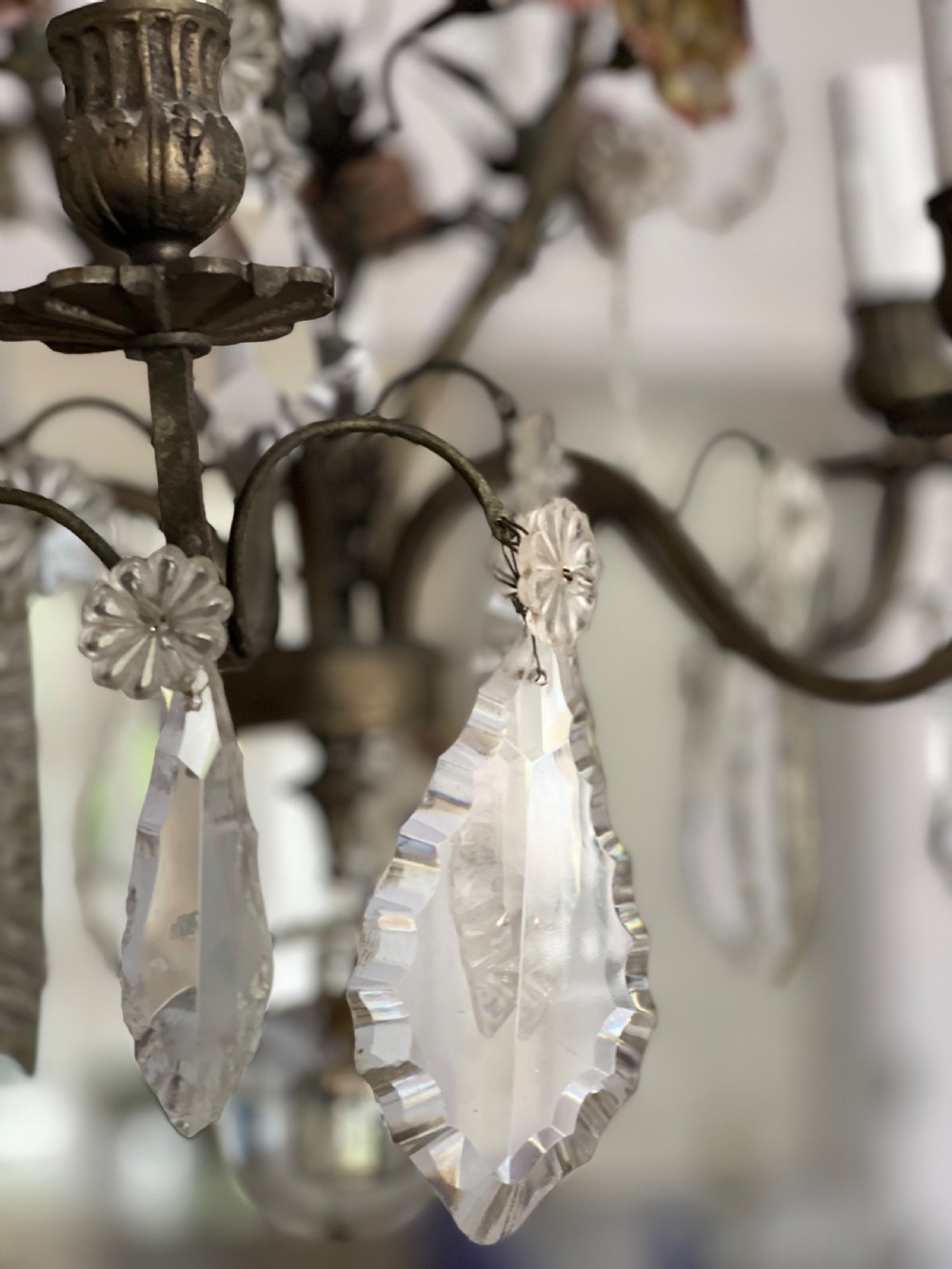 Antique French crystal chandelier - rewired View IV