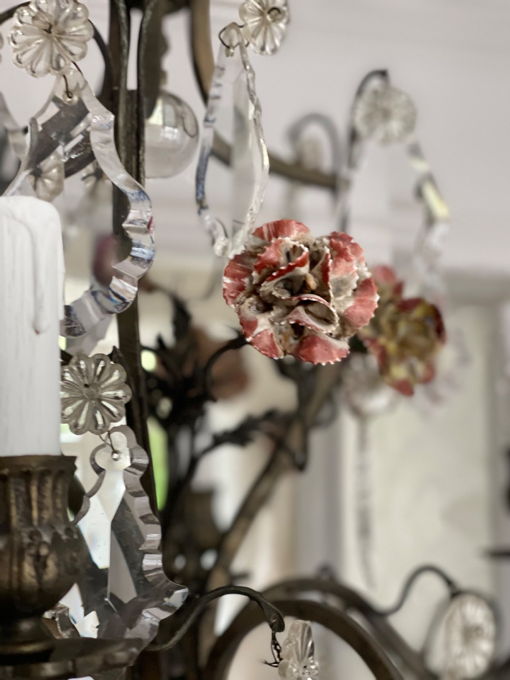 Antique French crystal chandelier - rewired View V