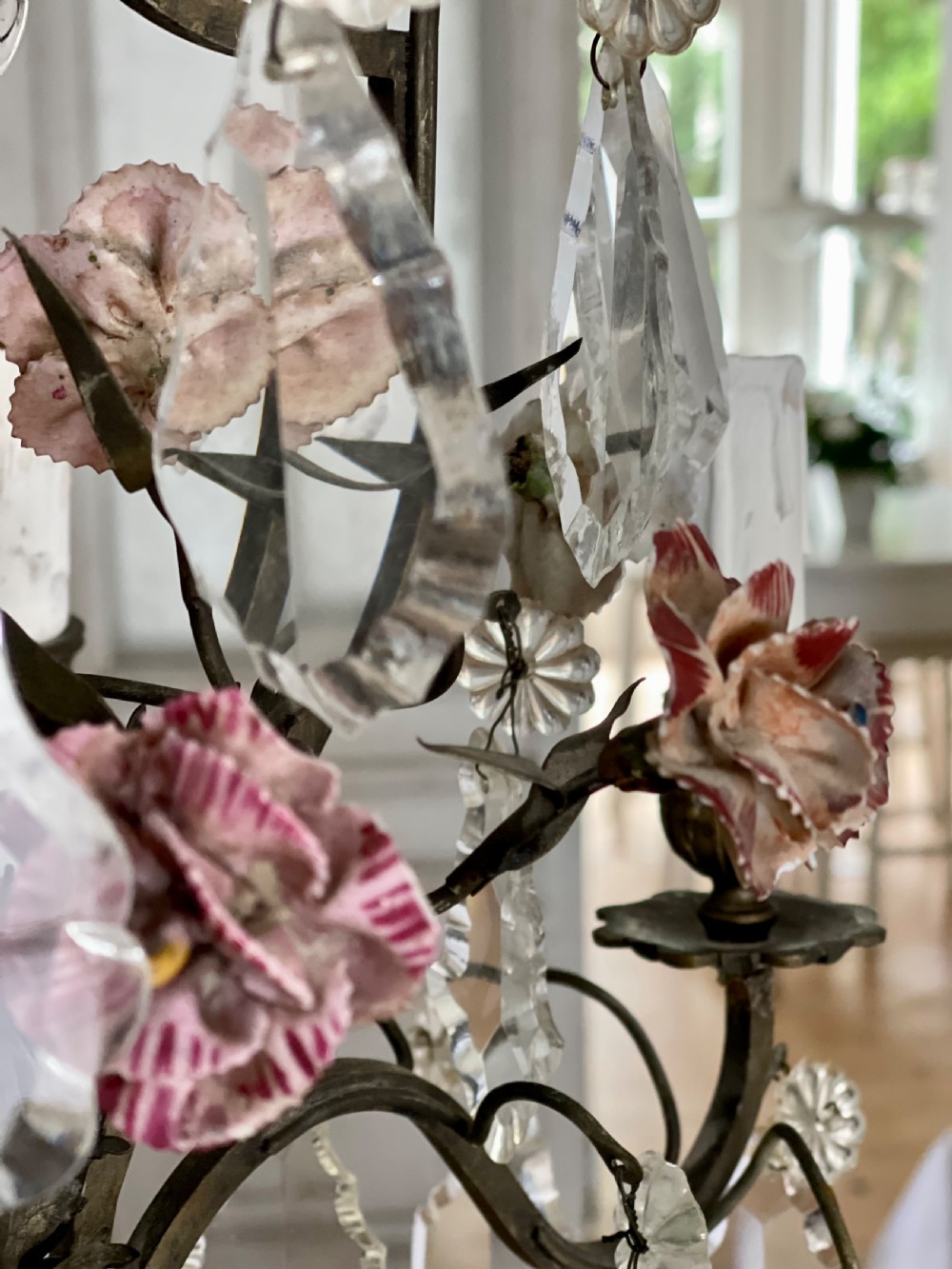 Antique French crystal chandelier - rewired View VI