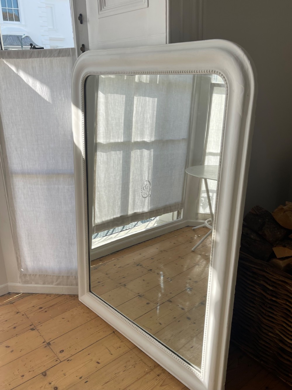 Large antique French painted mirror View IV