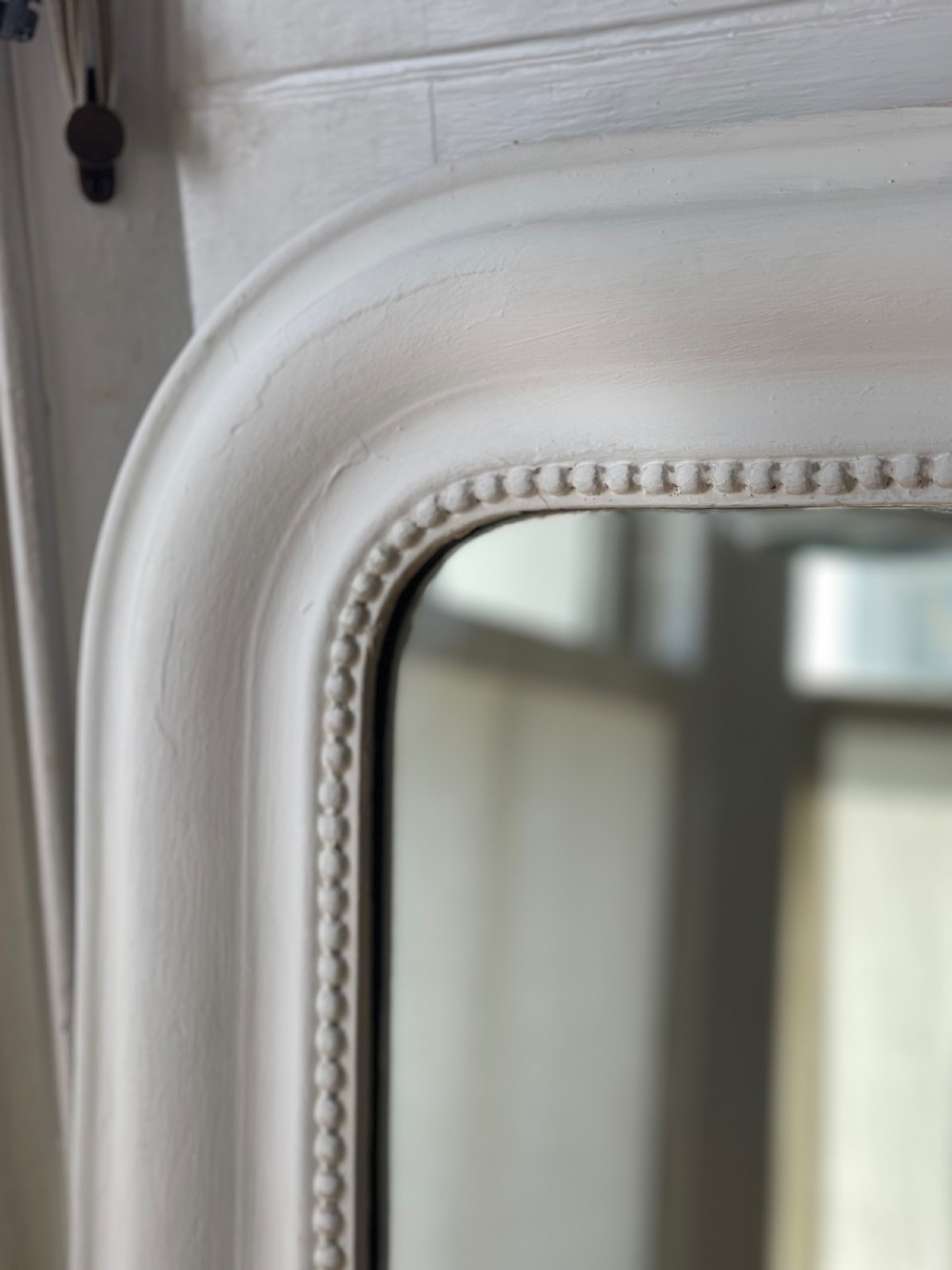 Large antique French painted mirror View V