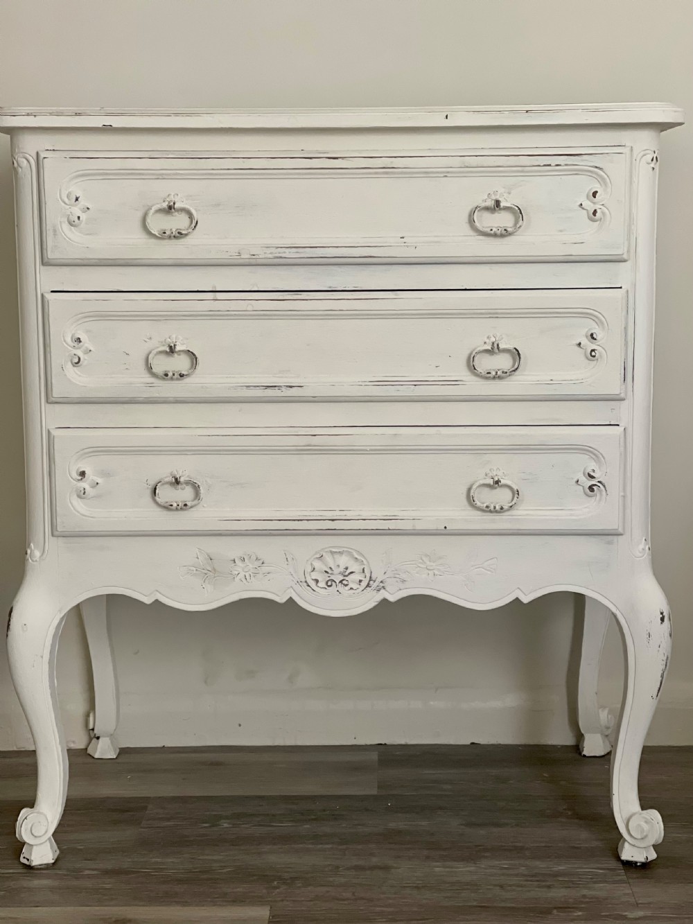 Antique French painted chest of drawers  View II