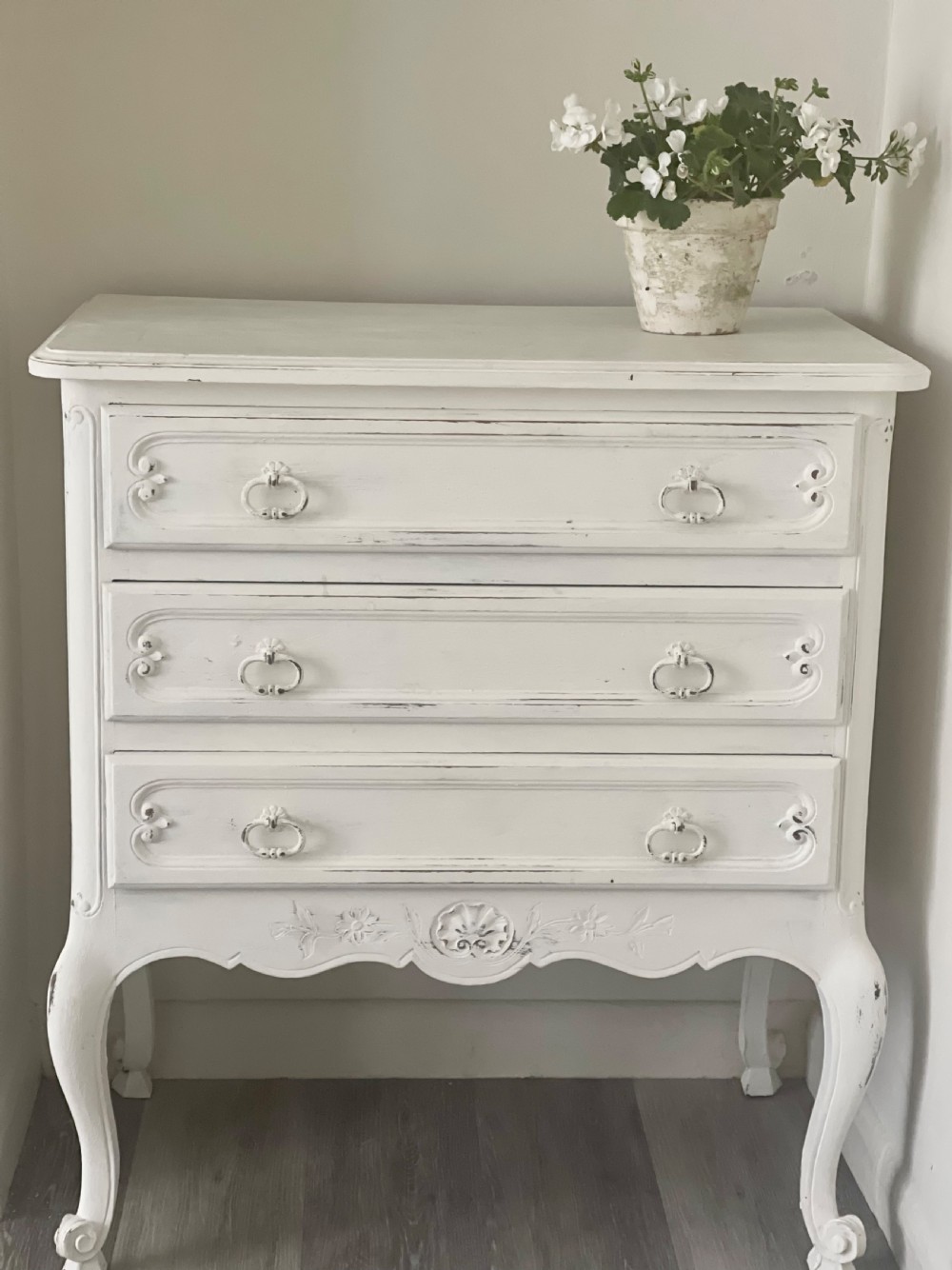 Antique French painted chest of drawers  View VII