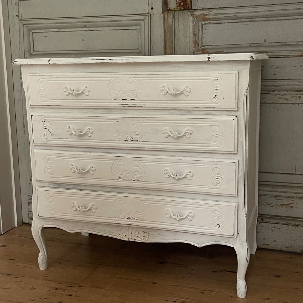 Antique French painted chest of drawers View IV