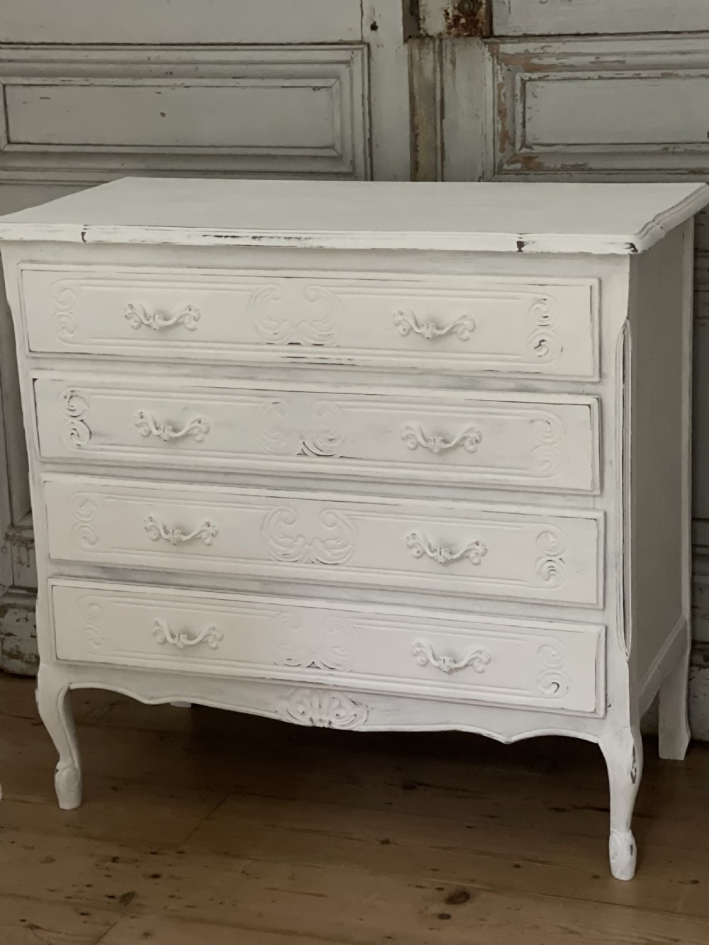 Antique French painted chest of drawers View XII