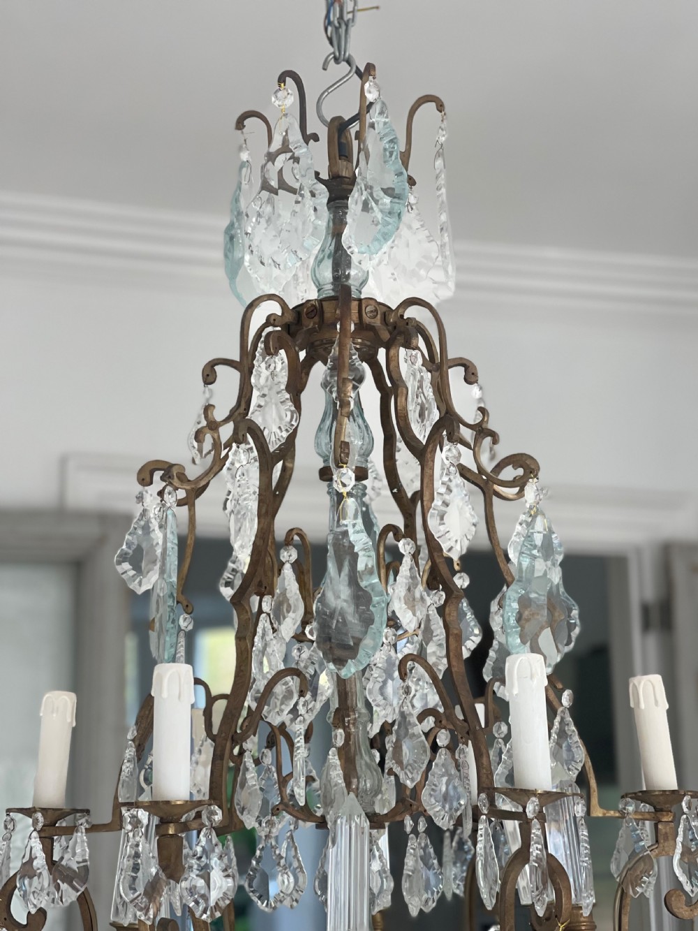 Antique French cage chandelier  View VII