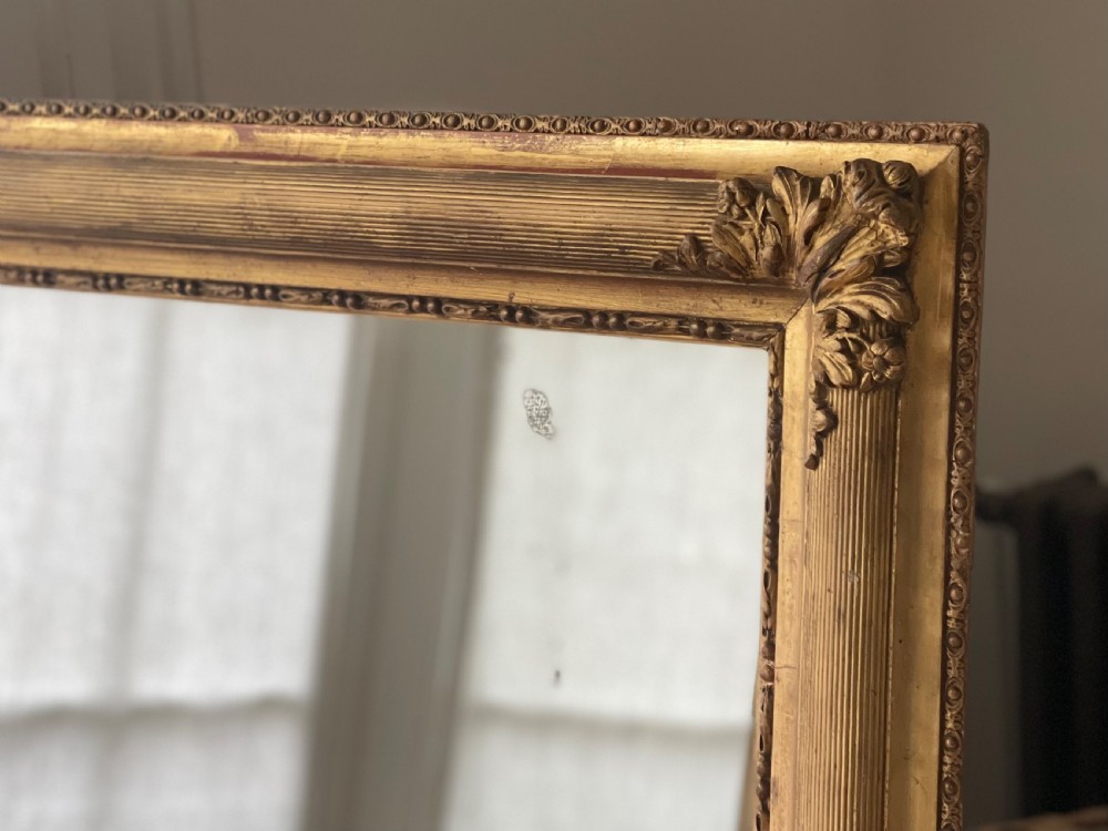 Large antique French gilt mirror c1830 View V