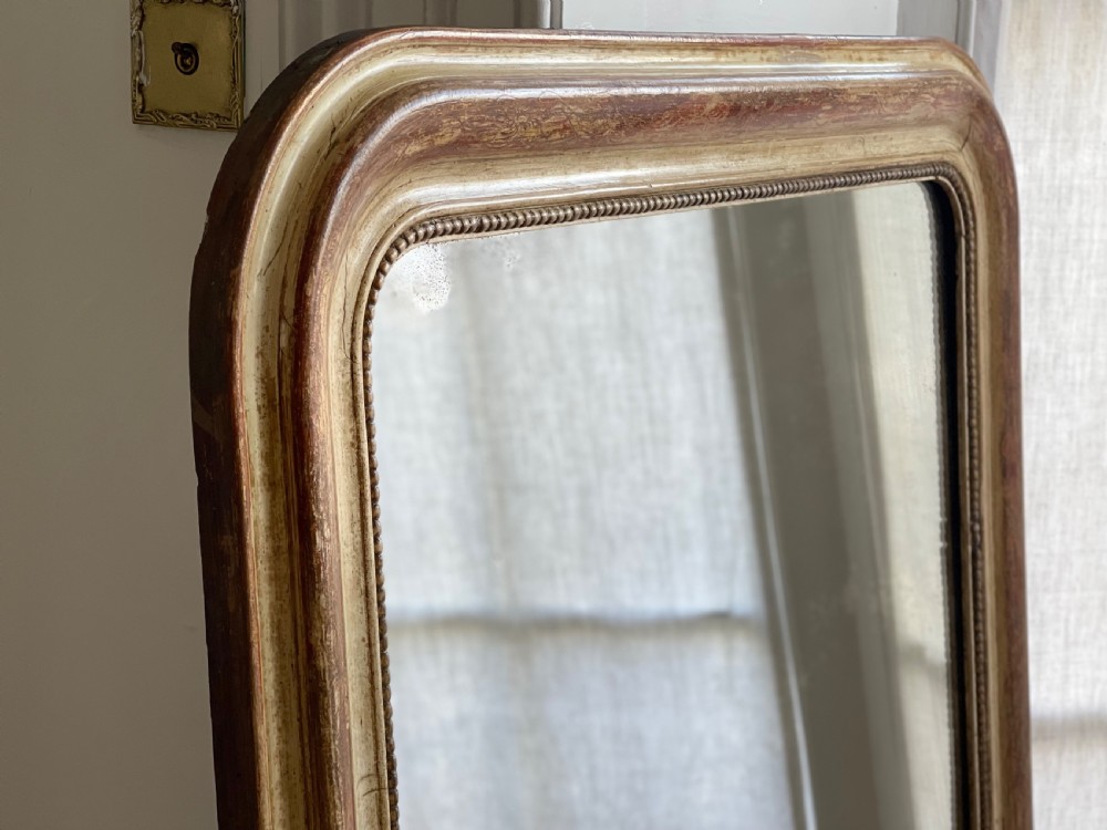 Large antique French gilt and bare gesso mirror View III