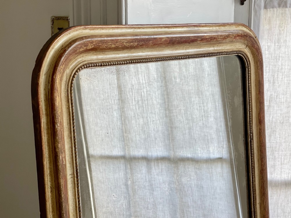 Large antique French gilt and bare gesso mirror View VIII