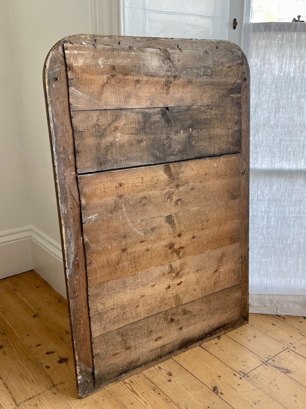 Large antique French gilt and bare gesso mirror View X
