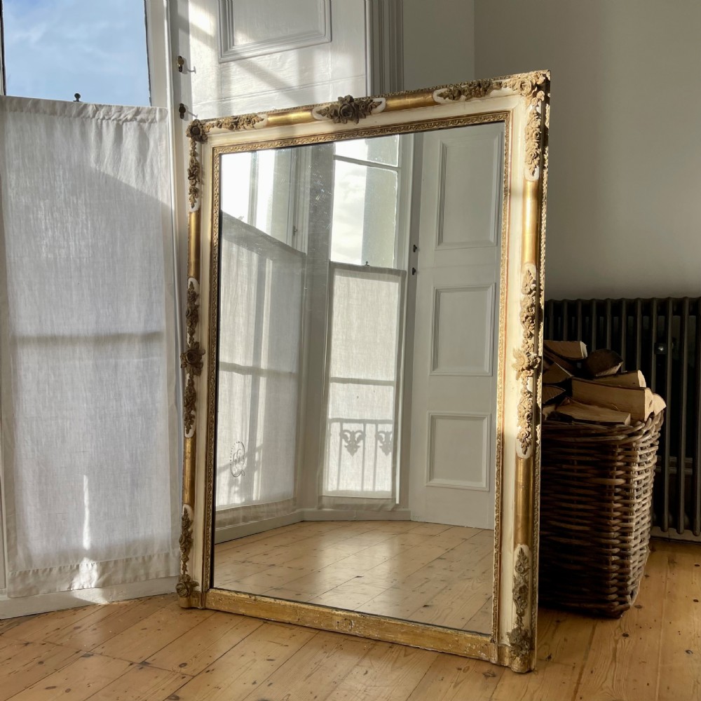 Large antique French gilt on gesso Empire mirror  View IV