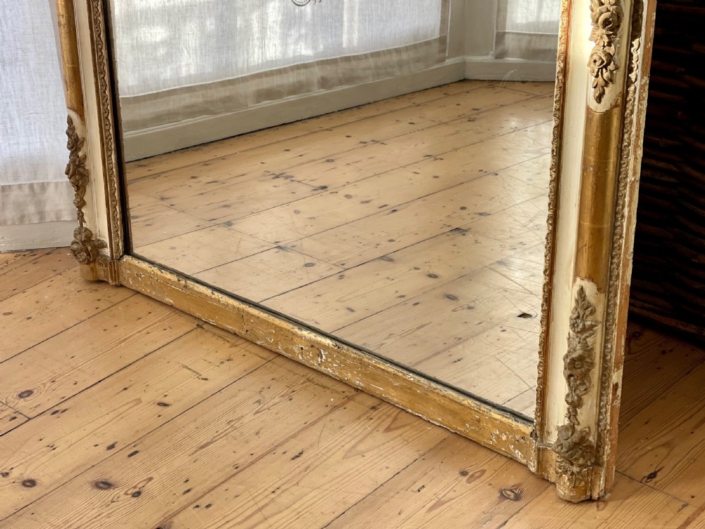 Large antique French gilt on gesso Empire mirror  View VI