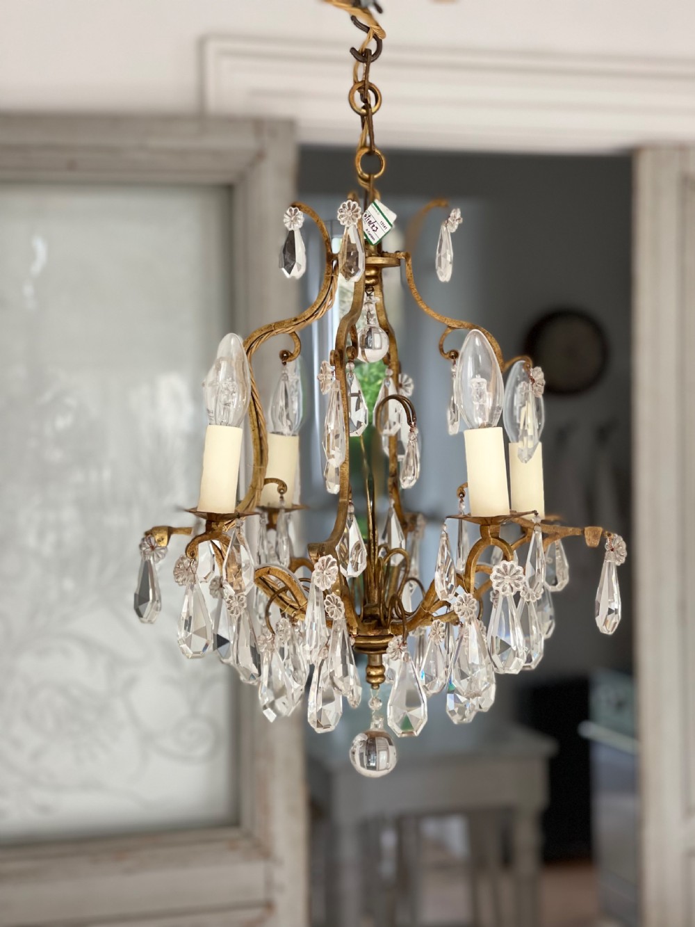 Antique French cage chandelier - rewired View II