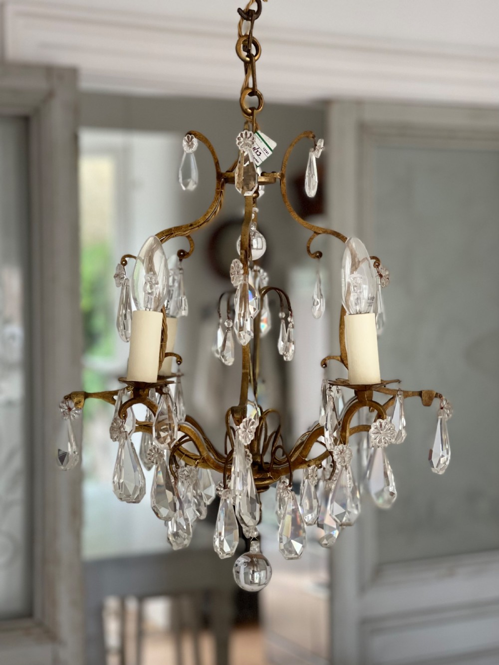 Antique French cage chandelier - rewired View IX