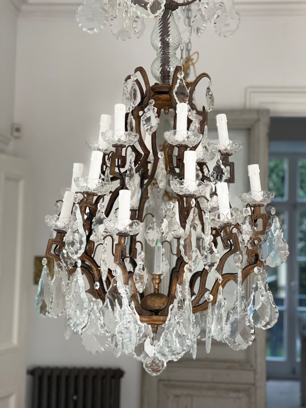 Large antique French cage chandelier View IV
