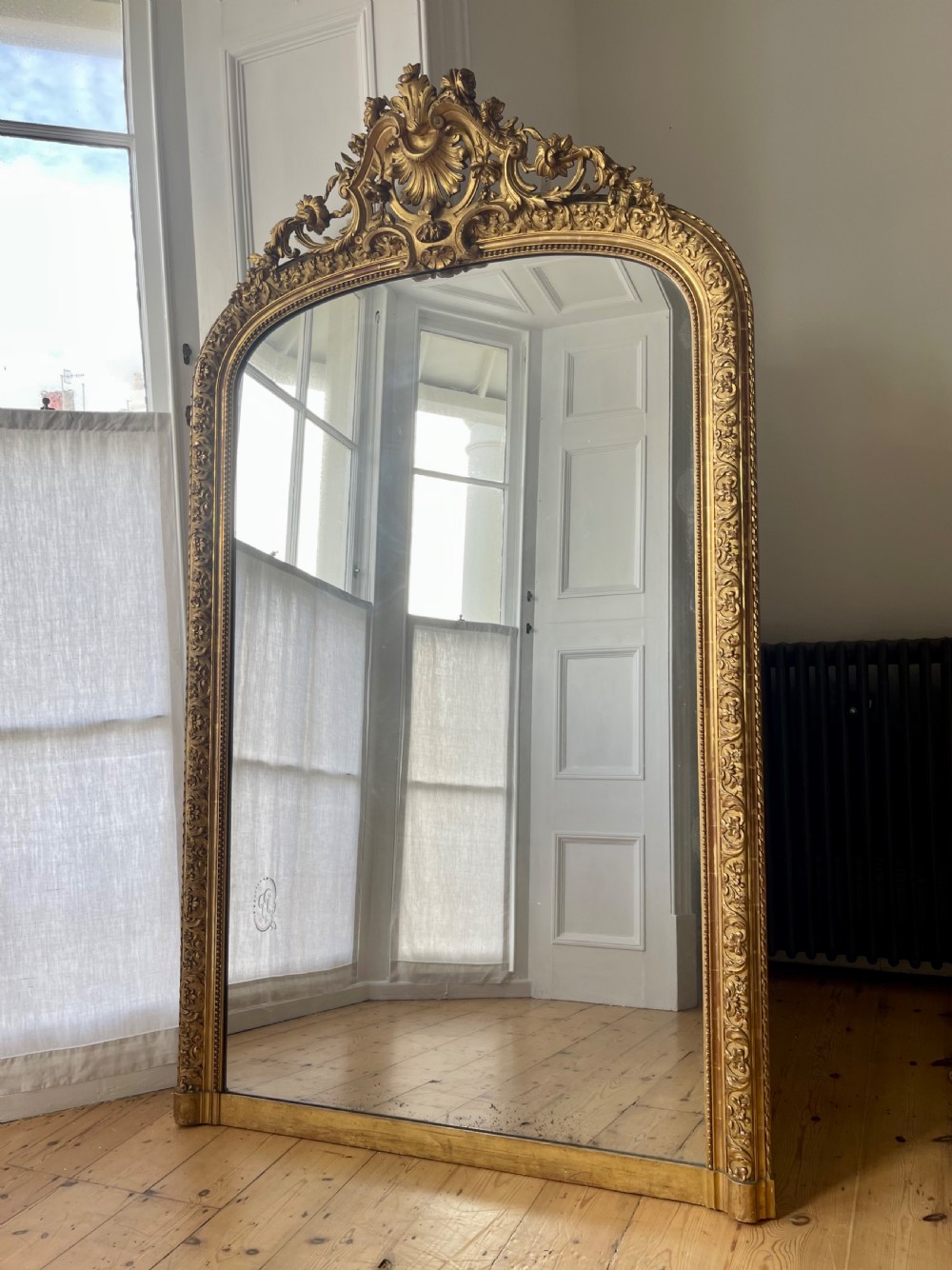 Large antique French gilt mirror 