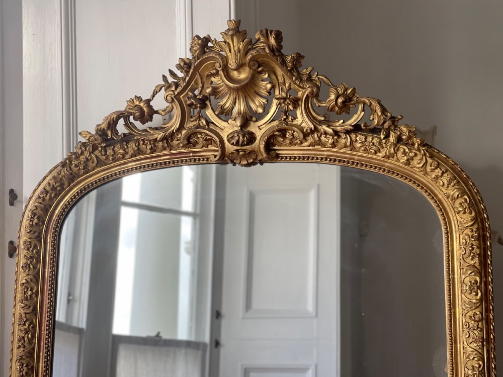 Large antique French gilt mirror  View V