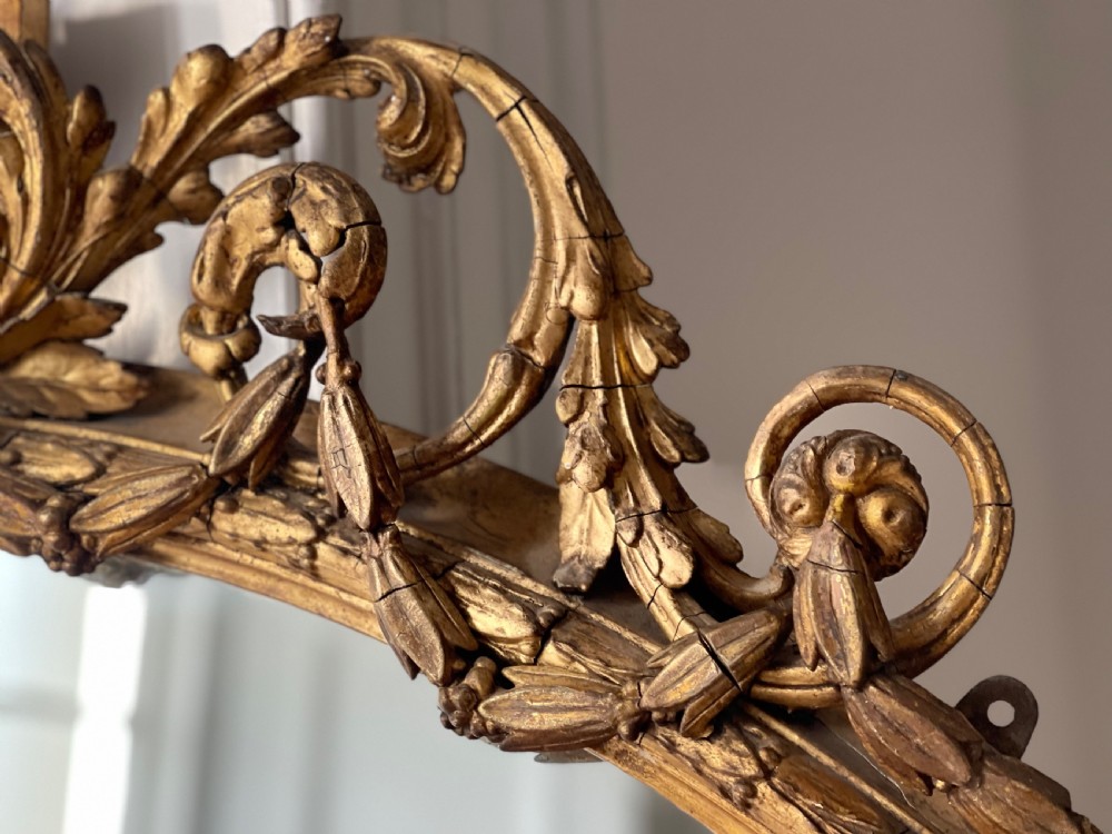 Large antique English  gilt oval mirror  View IV