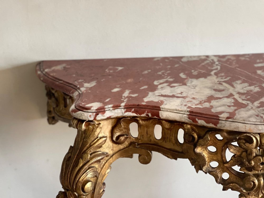 Large antique French gilt wood console  View III