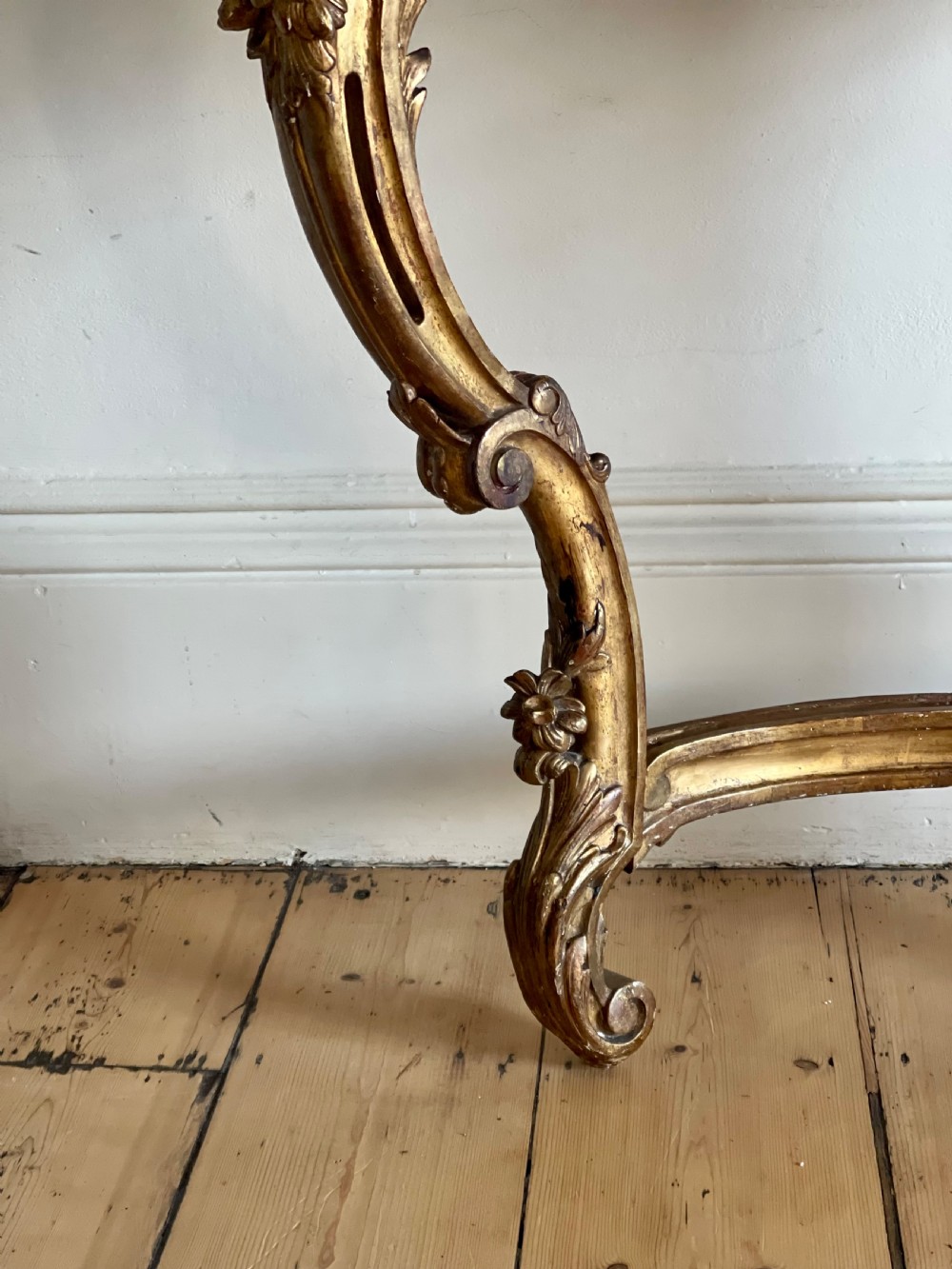 Large antique French gilt wood console  View IV