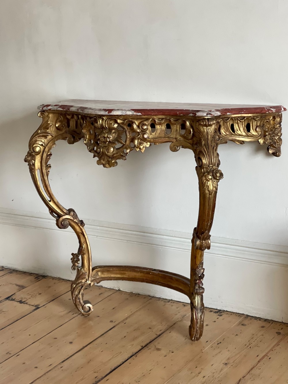 Large antique French gilt wood console  View VIII
