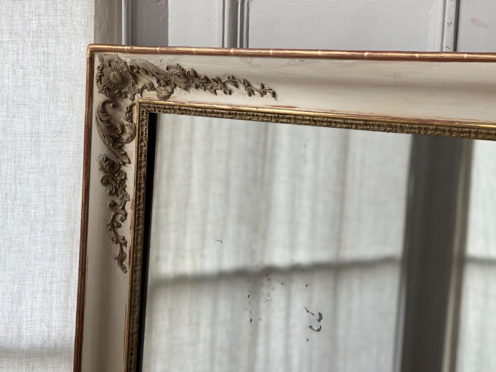 Antique French gilt and bare gesso Empire mirror c1830 View VI