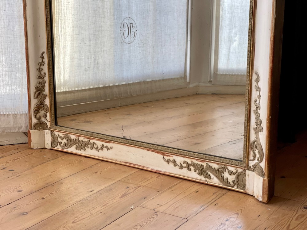 Antique French gilt and bare gesso Empire mirror c1830 View XII