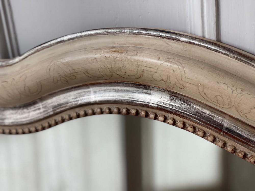Antique French silver gilt and bare gesso mirror  View V