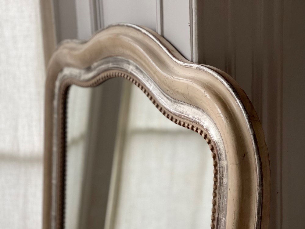 Antique French silver gilt and bare gesso mirror  View VII