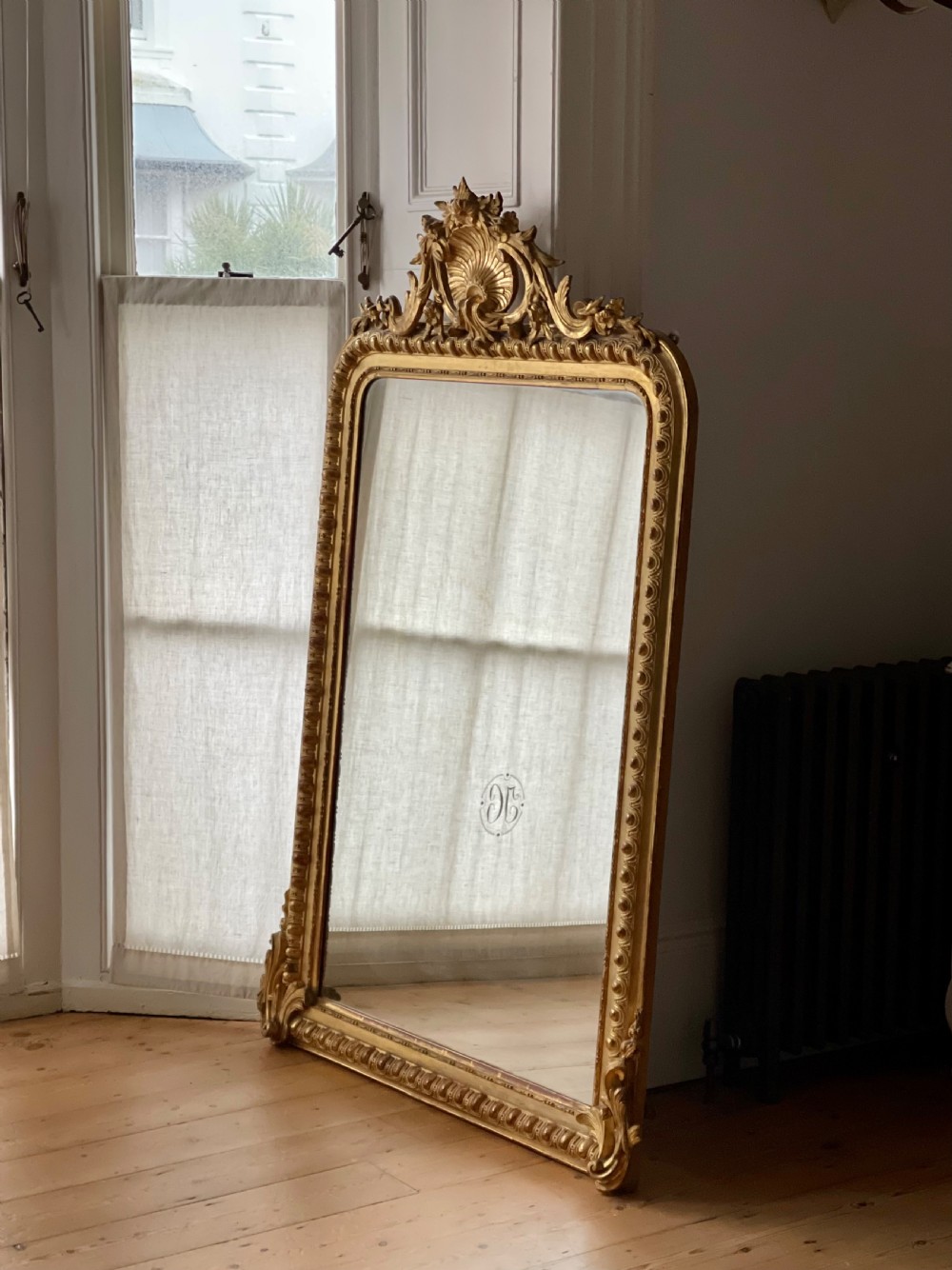 Large antique French gilt mirror  View II