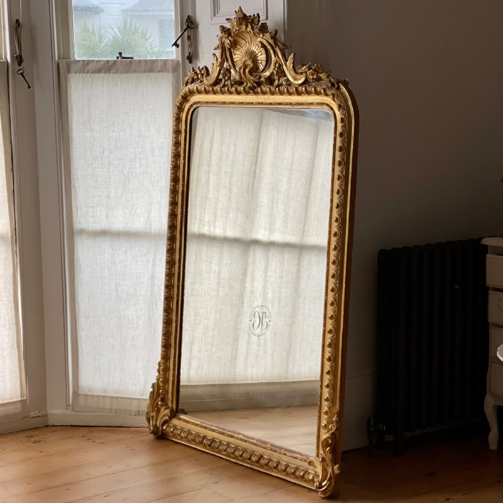 Large antique French gilt mirror  View III
