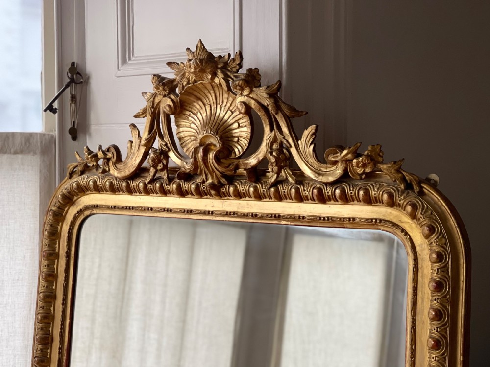 Large antique French gilt mirror  View V