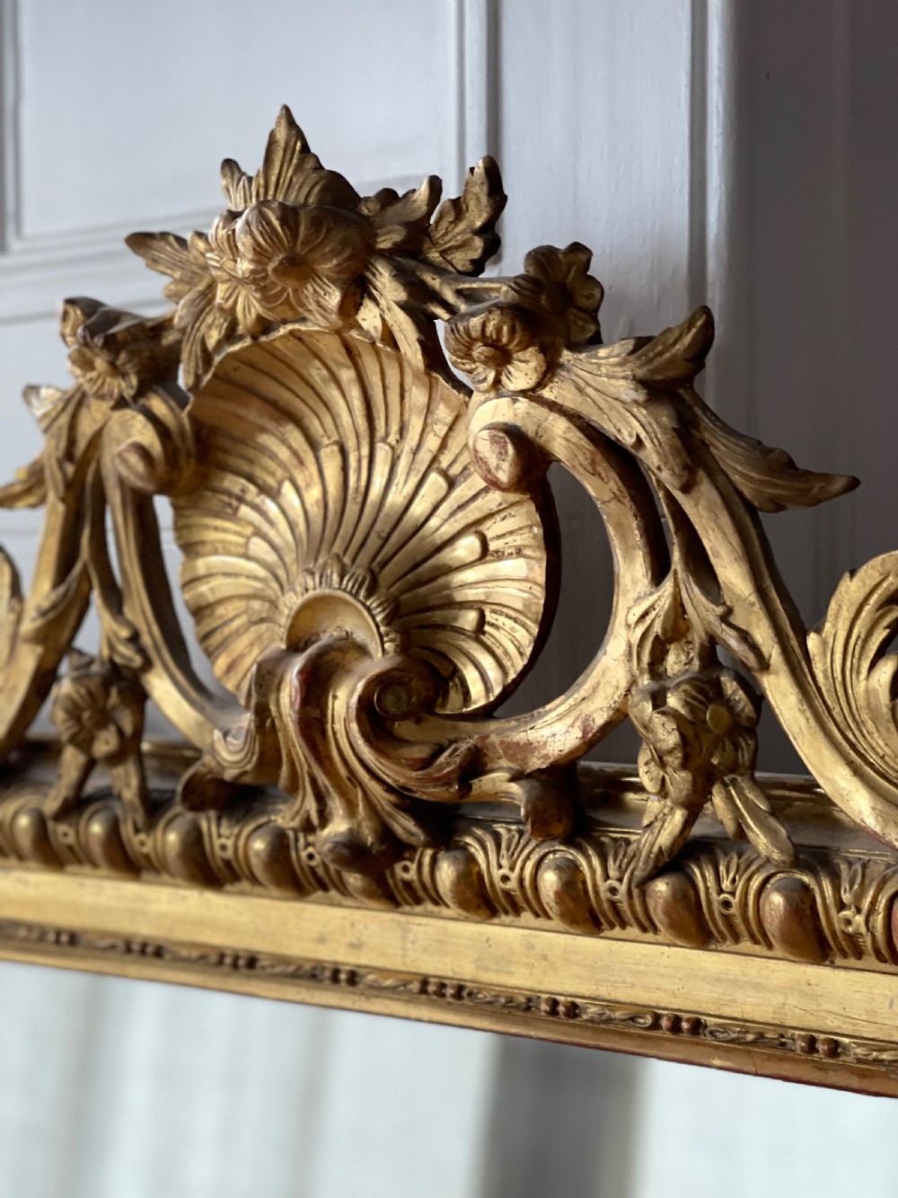 Large antique French gilt mirror  View X