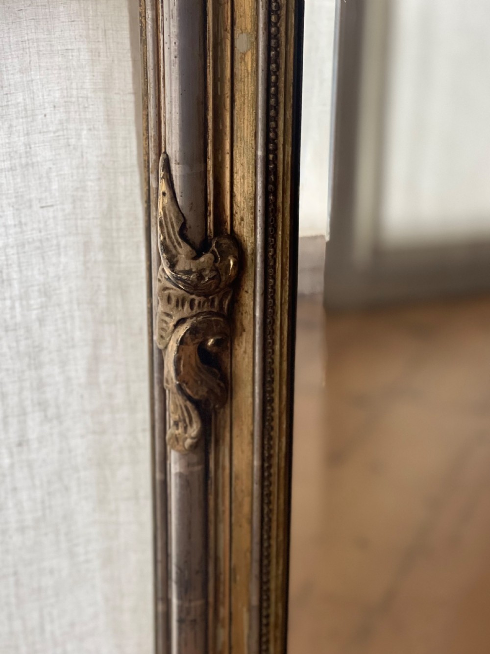 Large antique French gilt and silver gilt mirror  View IV