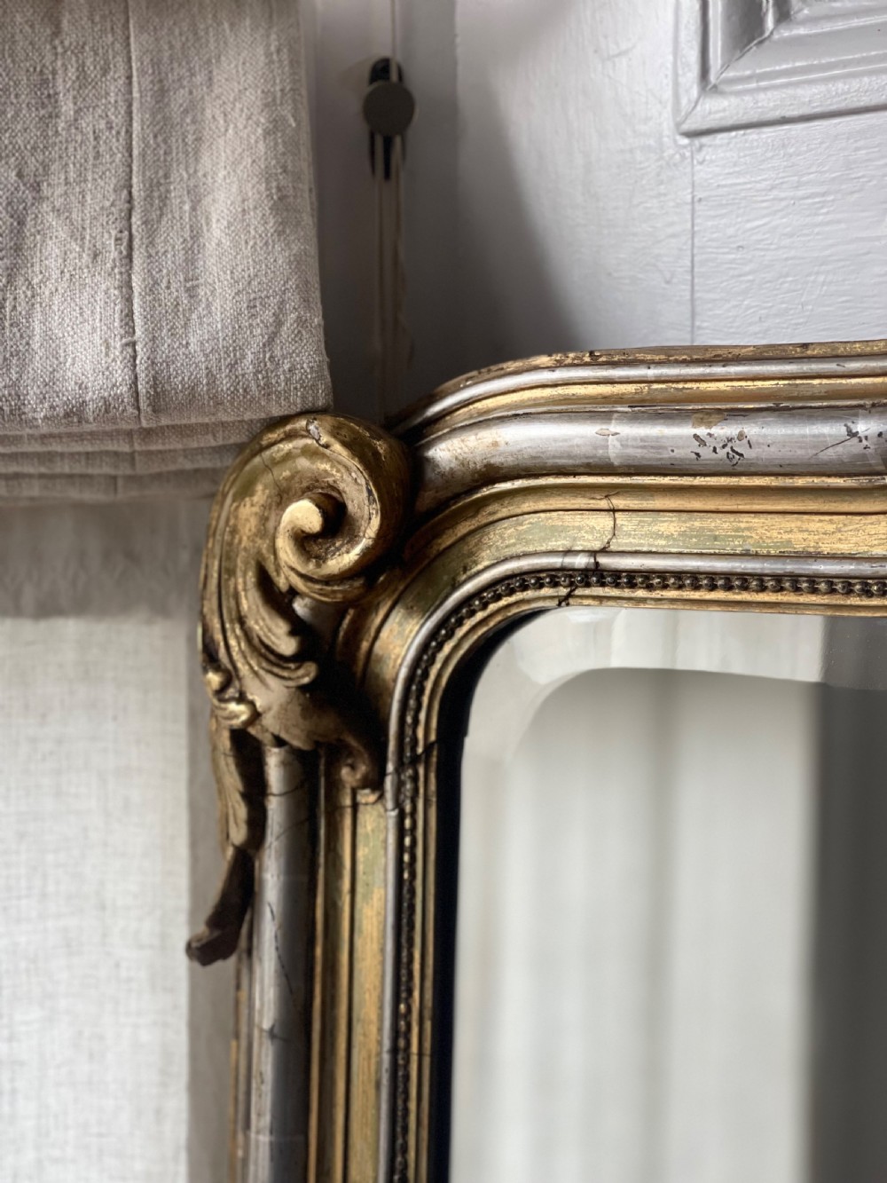 Large antique French gilt and silver gilt mirror  View VI